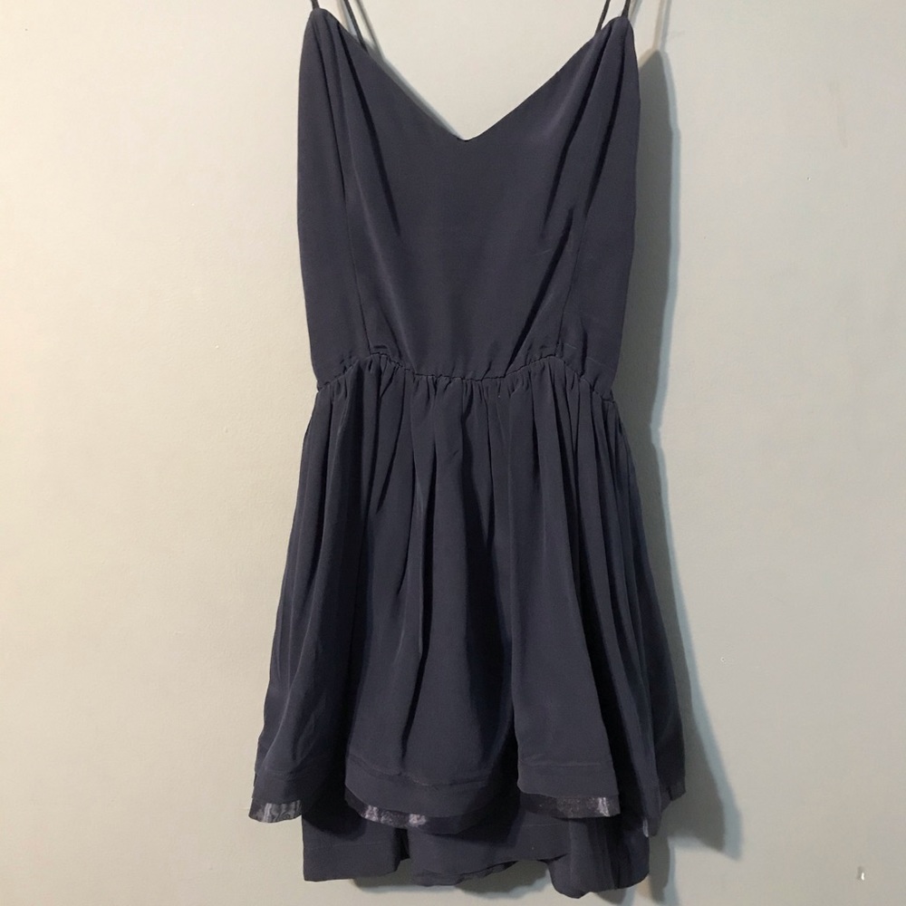 Myne Ashley Ann Blue Silk Mini Dress size 4